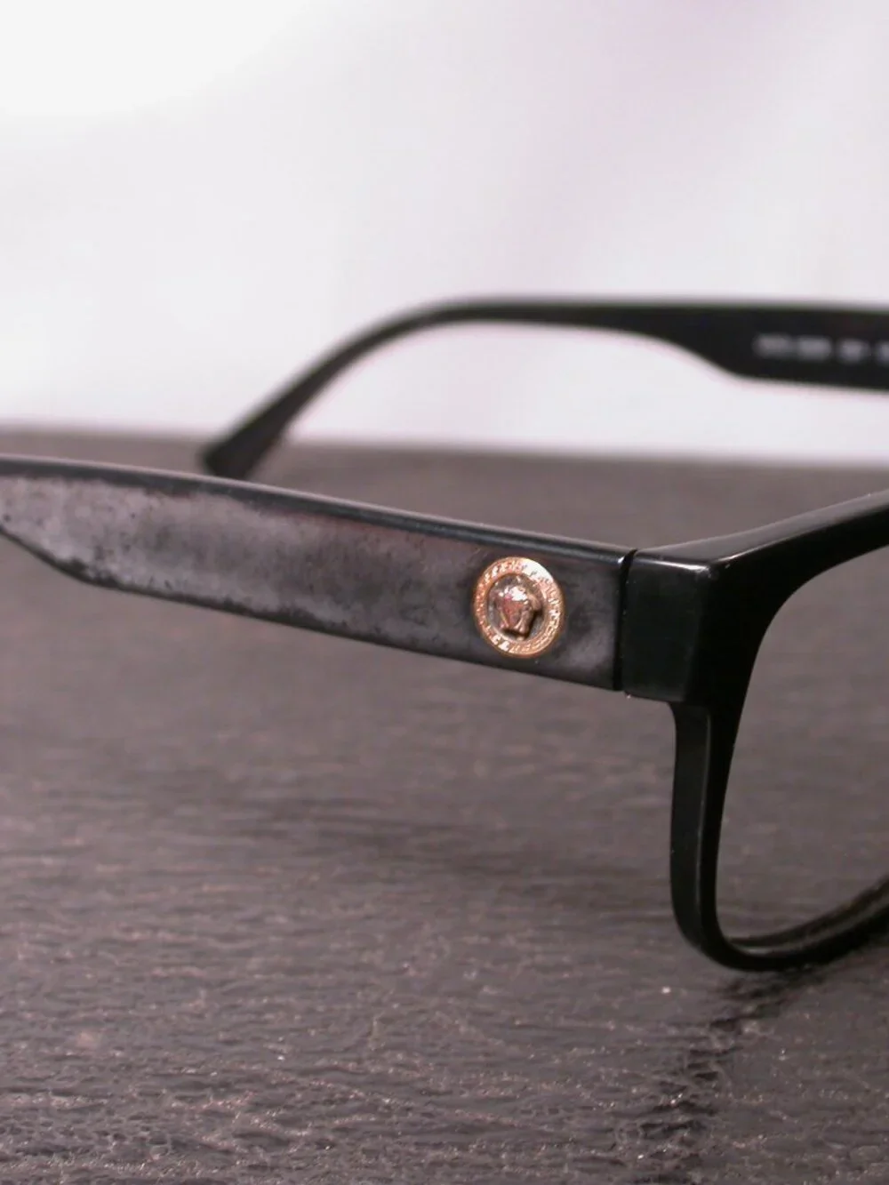 Authentic Versace Black and Gold Logos Frames Eyeglasses Made in Italy